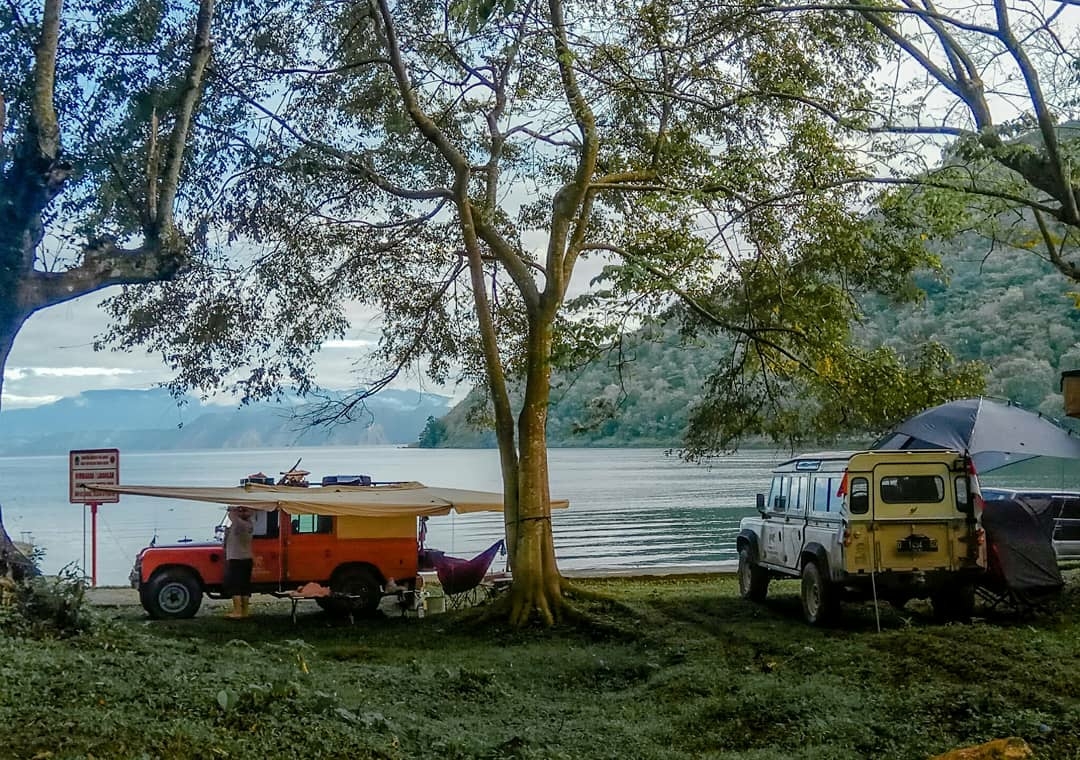 truck camping near lake