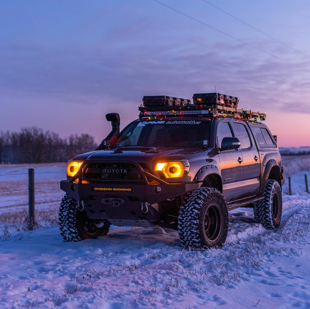 toyota suv in the snow