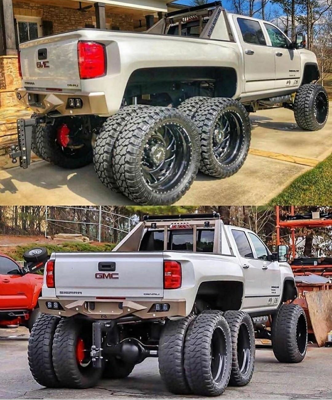 double dually lifted gmc truck