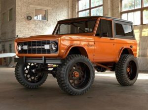 fully restored orange classic ford bronco