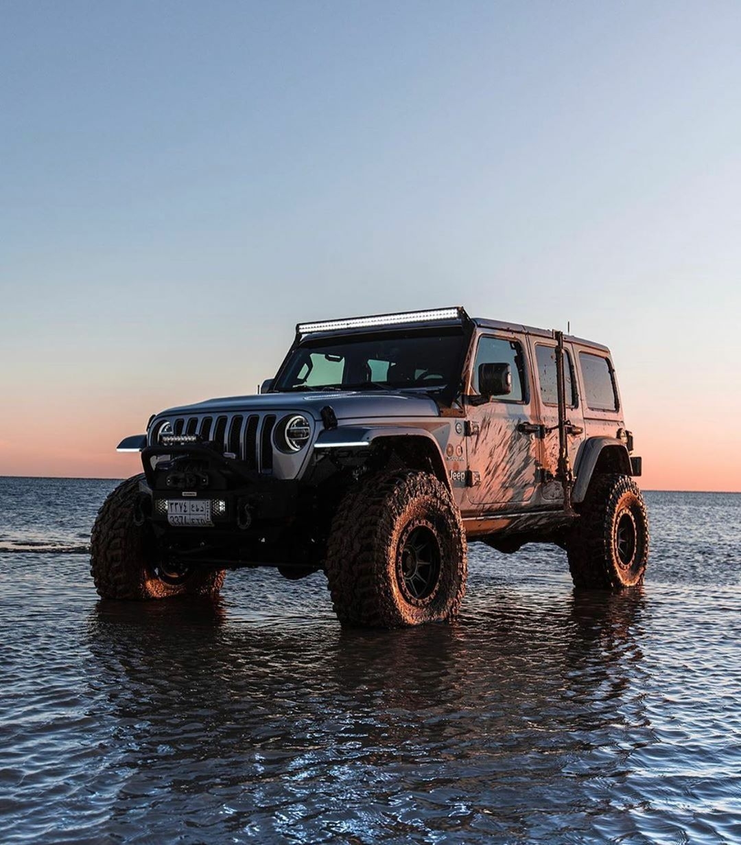 jeep in water