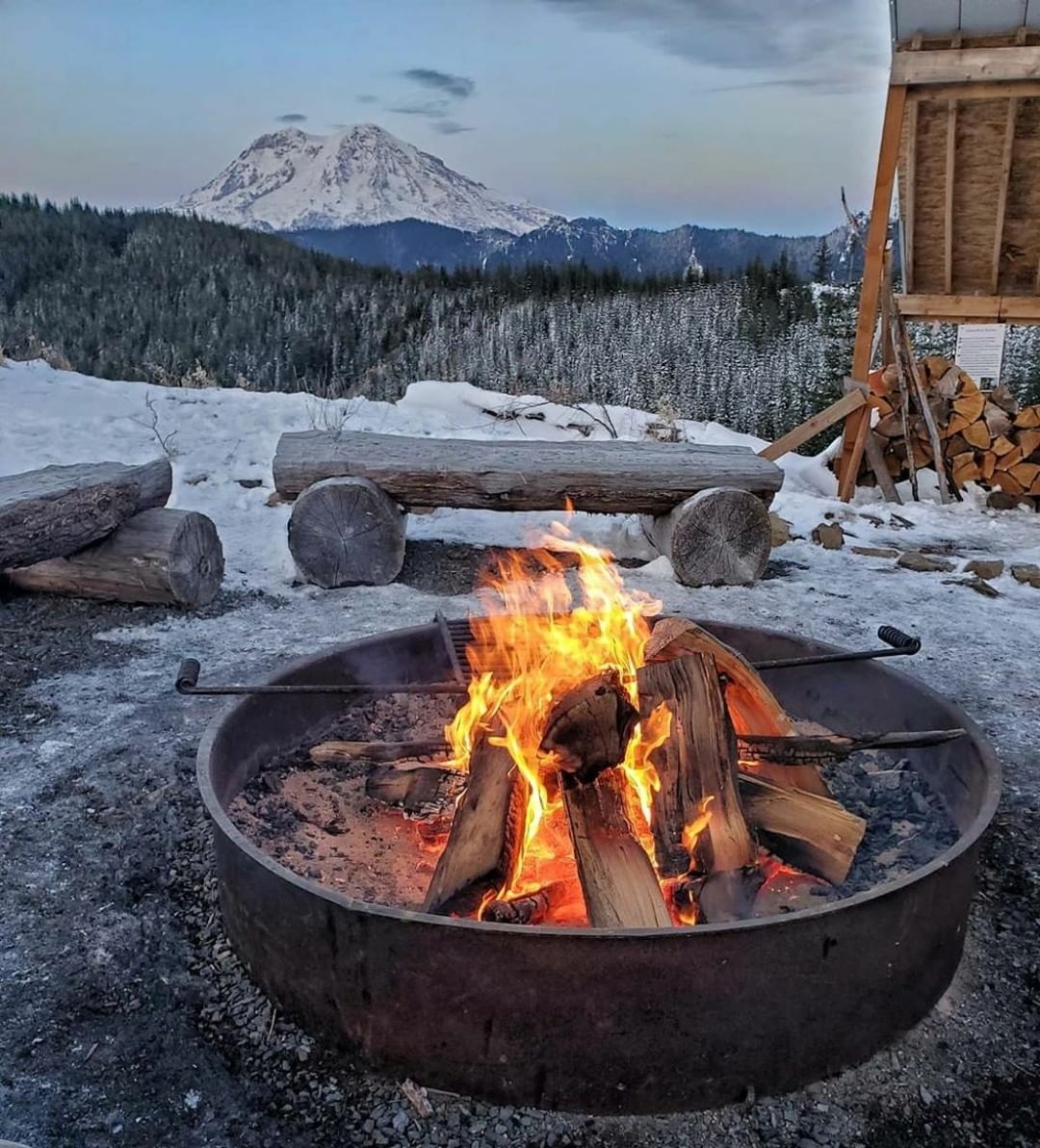 fire pit campfire in the mountains