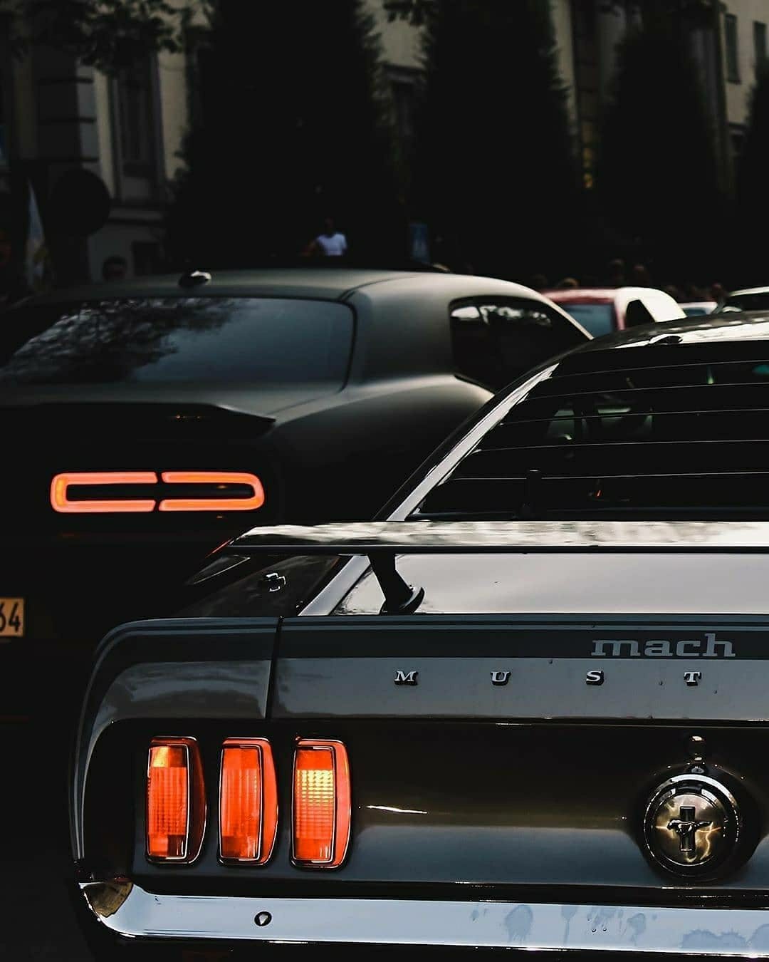 two muscle cars