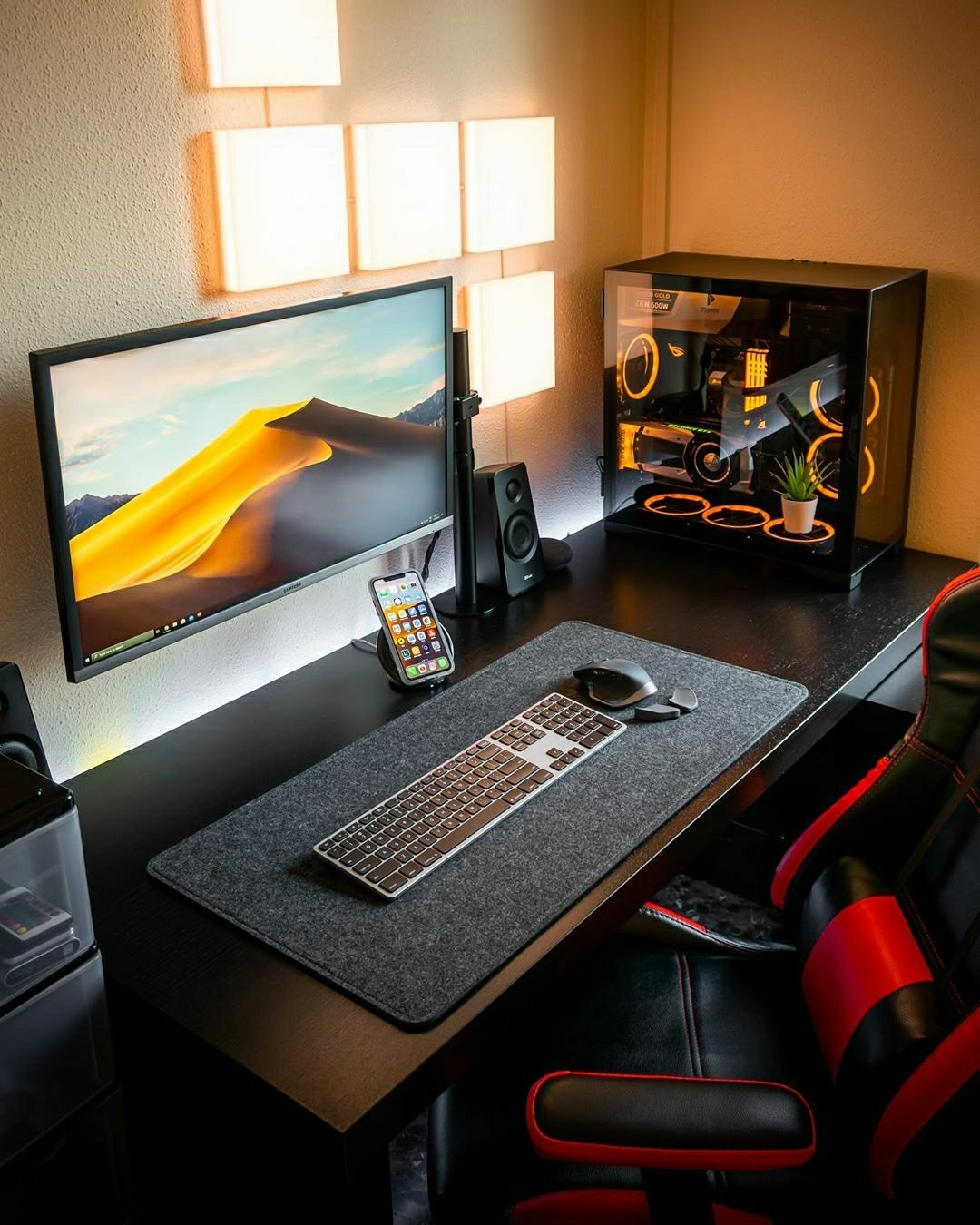 clean home office pc setup
