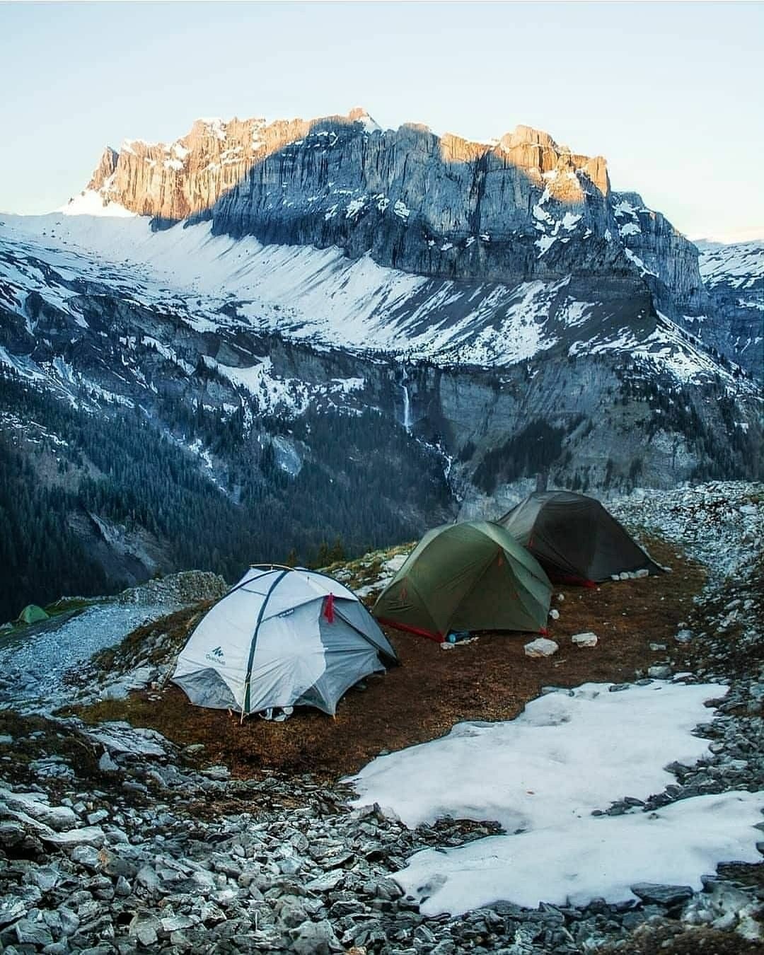 camping in the French Alps