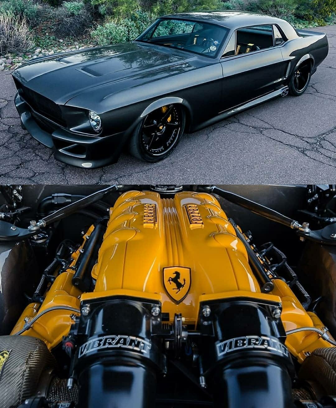 68 Mustang with a twin turbo Ferrari engine