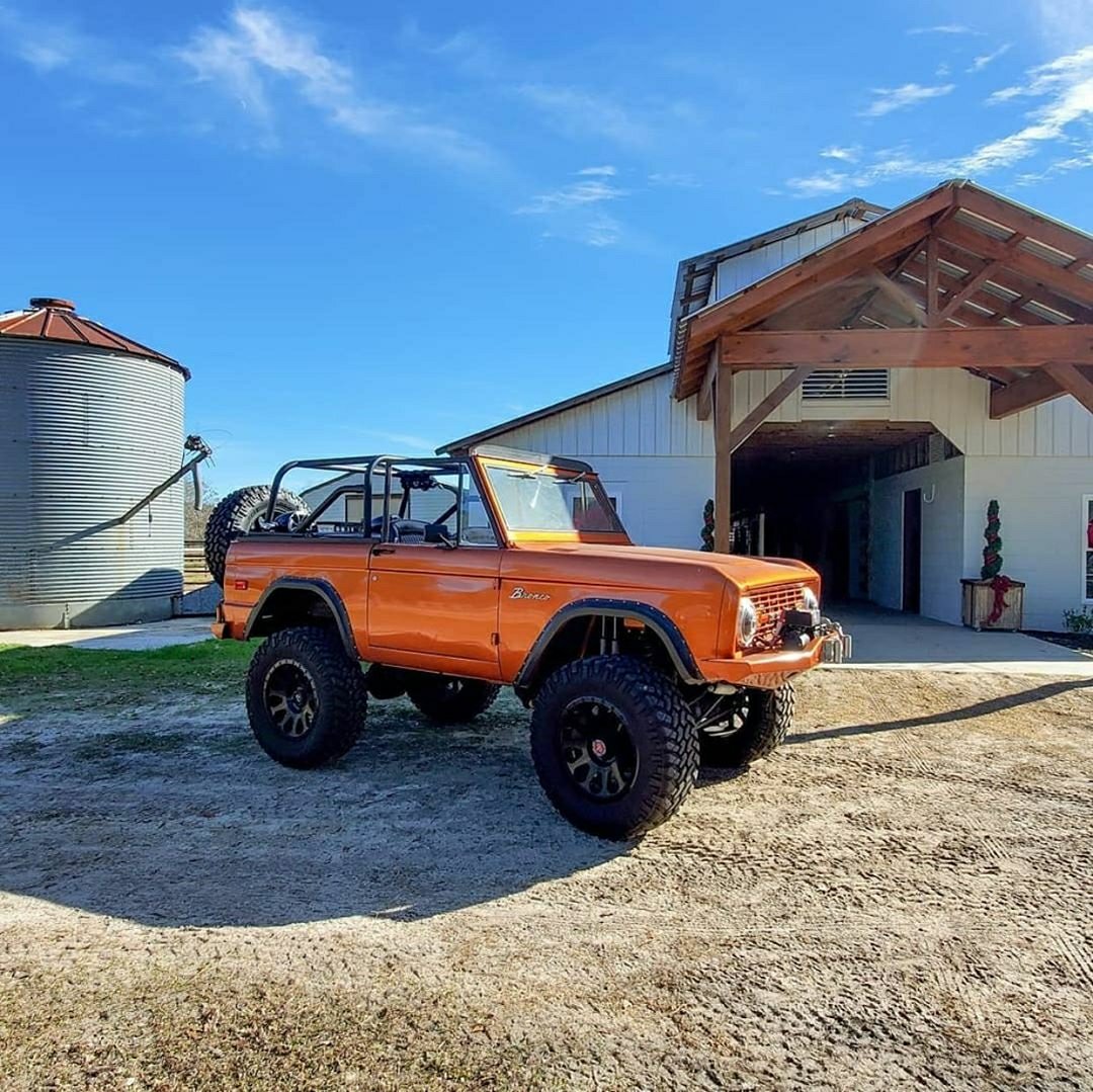 classic orange ford bronco